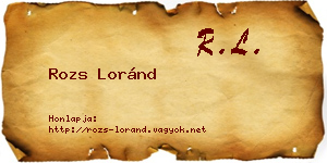 Rozs Loránd névjegykártya
