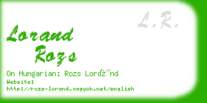 lorand rozs business card